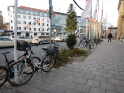 Bayreuth, Fahrräder vor dem Hauptbahnhof